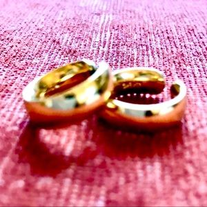 Napier vintage 80s gold hoop clip earrings.